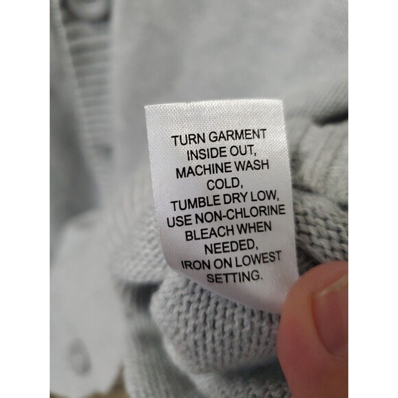 Pacsun Gray Cotton Peace "Love is all We Need" Embroidered Button-Up Cardigan M - Picture 8 of 8